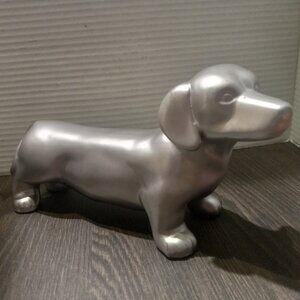 Dachshund Dog Metallic Ceramic Figurine Isaac Jacobs Weenie Doggy